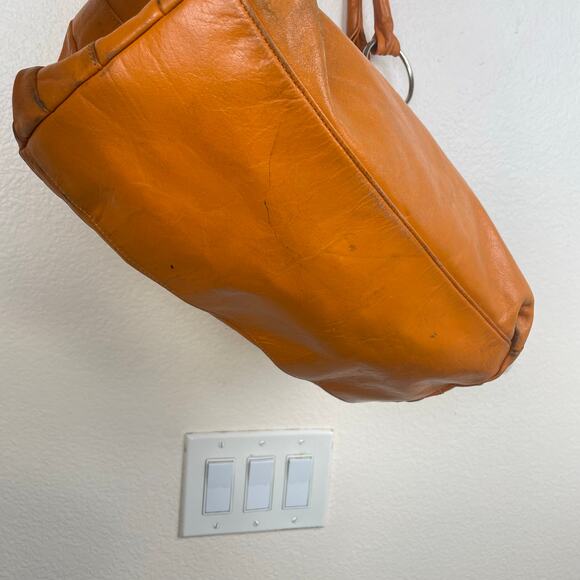 Latico Womens Bag Genuine Leather Orange Oversized Slouchy Hobo Shoulder Boho - Picture 14 of 16